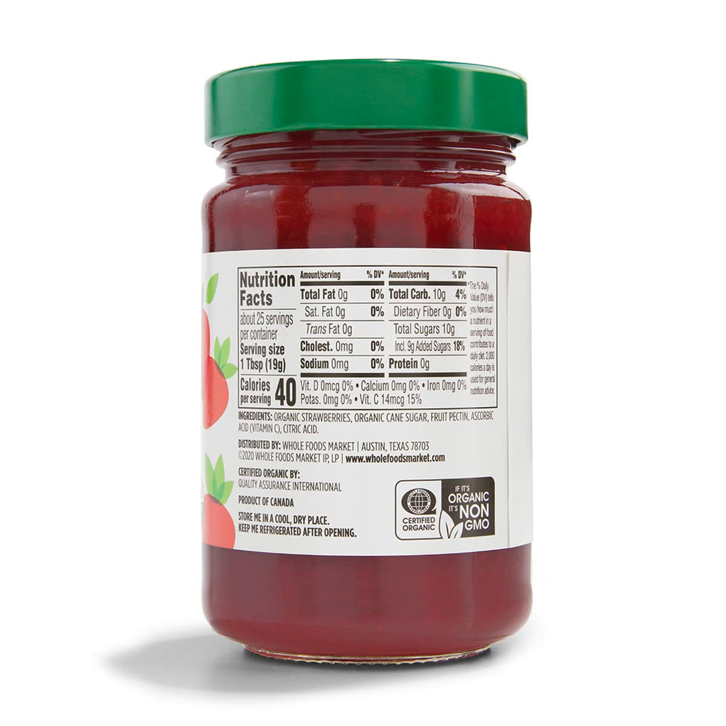 Organic Strawberry Fruit Spread 17 Oz 1 Count 365 By Whole Foods Market