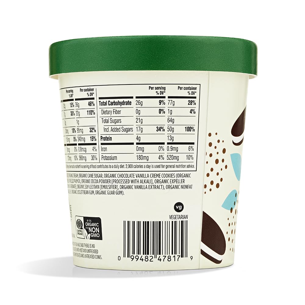 Organic Cookies & Cream Ice Cream 1 Pint 365 By Whole Foods Market