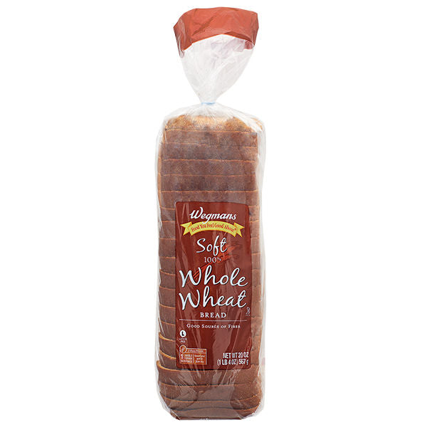 Wegmans Soft 100% Whole Wheat Bread 20 oz