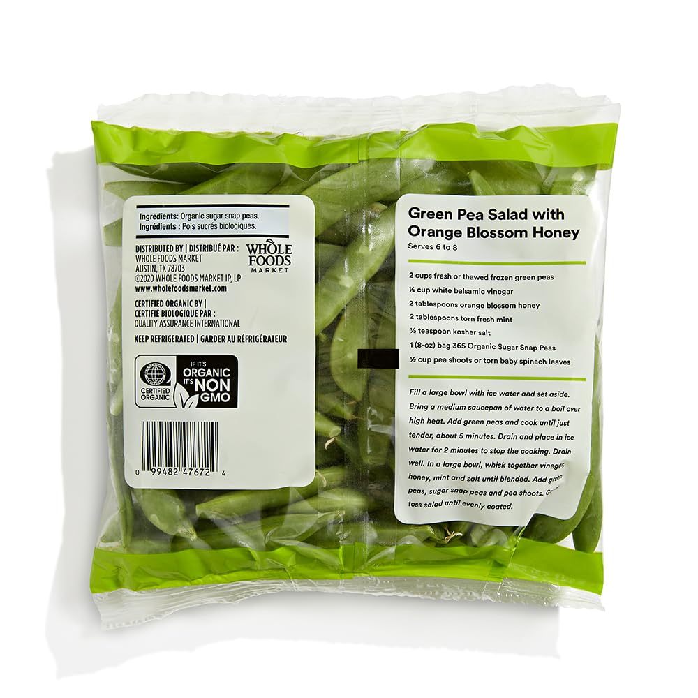Organic Stringless Snap Peas 8 Oz 365 By Whole Foods Market
