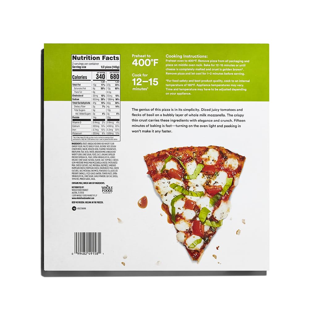 Margherita Thin Crust Pizza 10.2 Oz 365 By Whole Foods Market