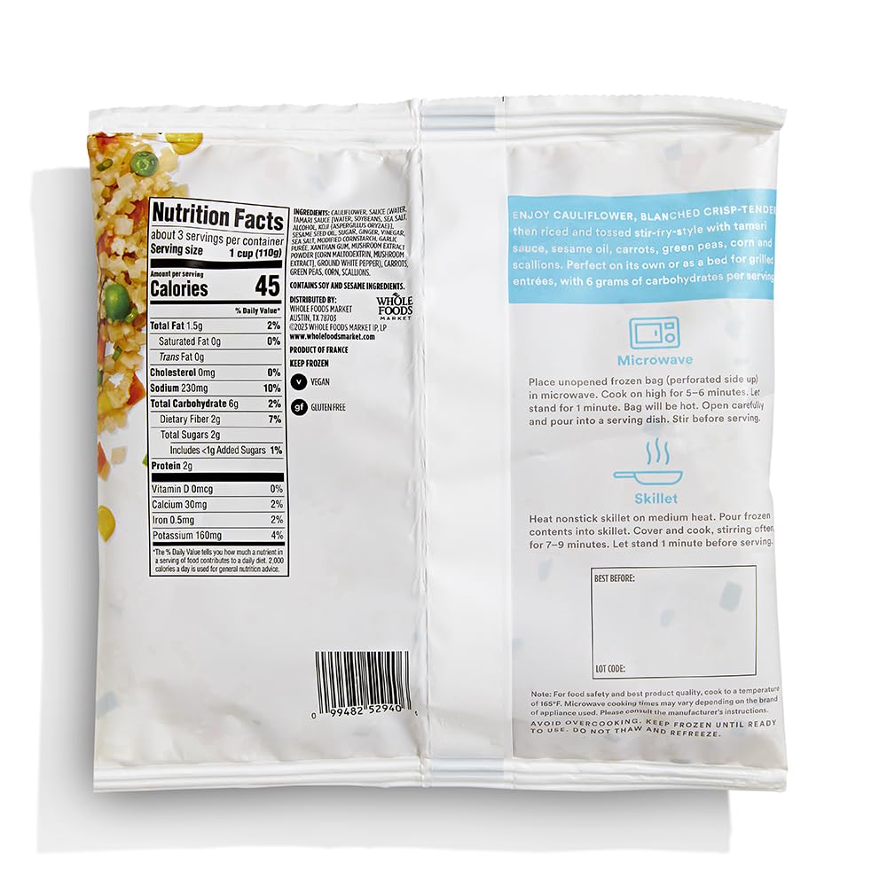 Stir Fry Style Riced Cauliflower 12 Oz 365 By Whole Foods Market