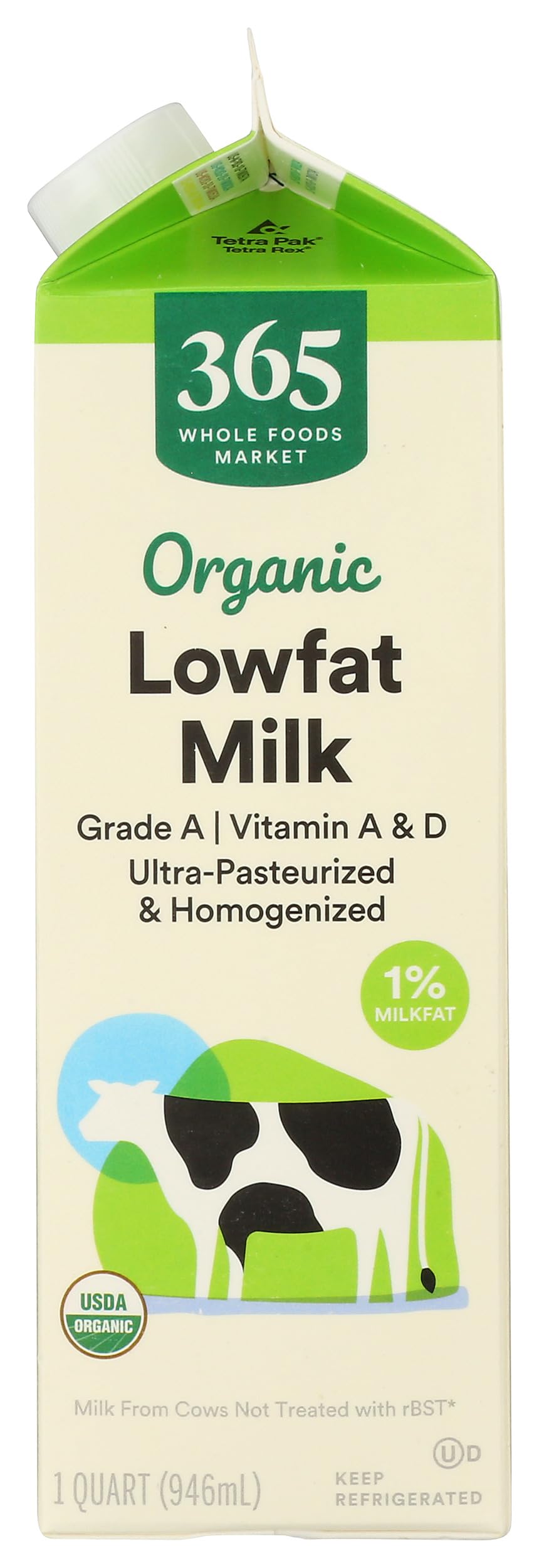 Organic 1% Milk 32 Fl Oz 365 By Whole Foods Market