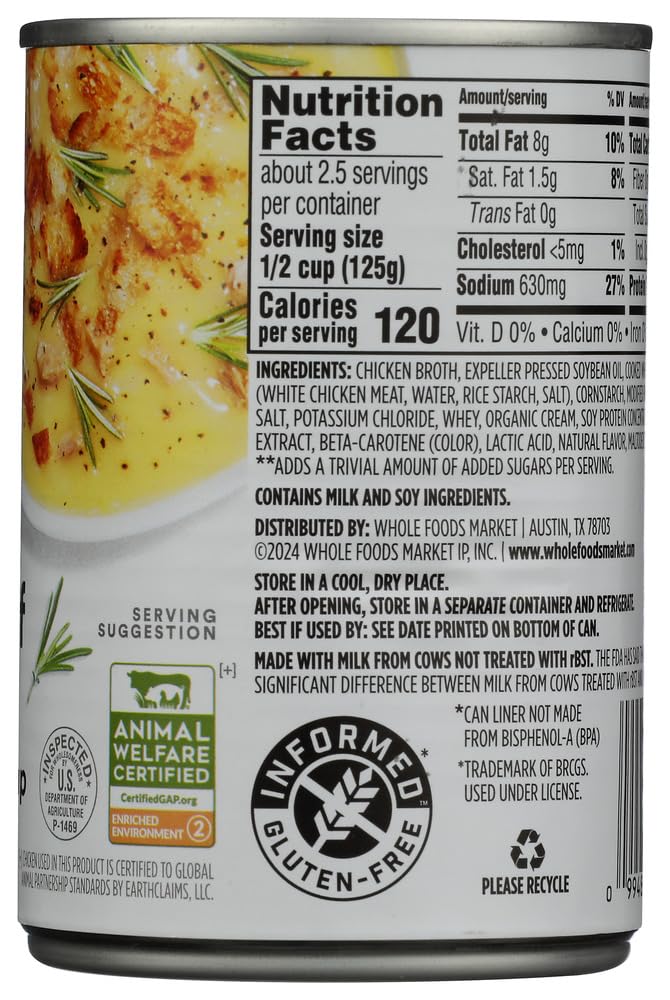 Condensed Cream Of Chicken Soup 10.5 Oz 365 By Whole Foods Market