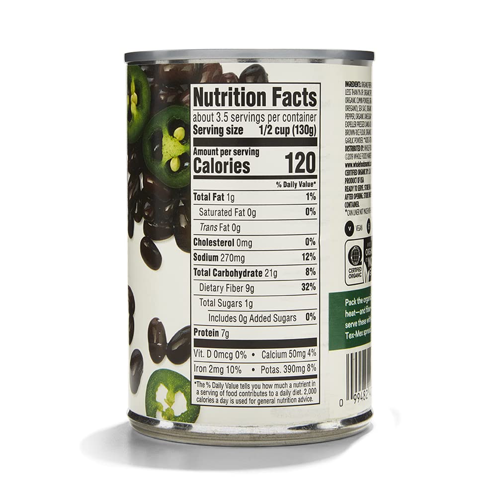 Organic Spicy Black Beans 15 Oz 365 By Whole Foods Market