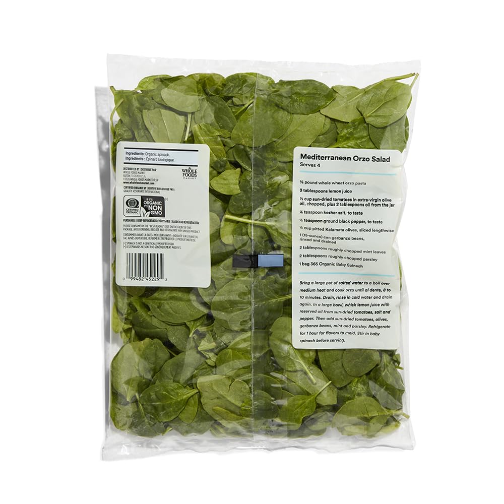 Organic Baby Spinach 5 Oz 1 Count 365 By Whole Foods Market