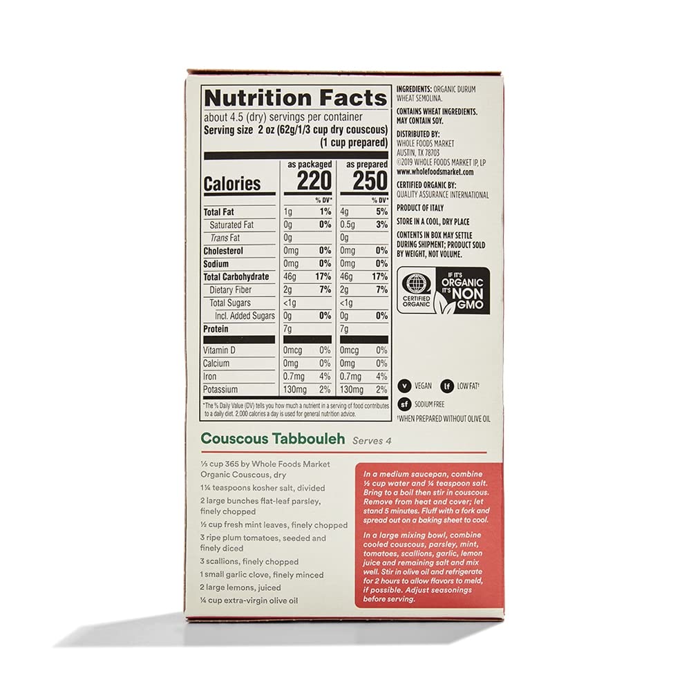 Organic Couscous 10 Oz 365 By Whole Foods Market