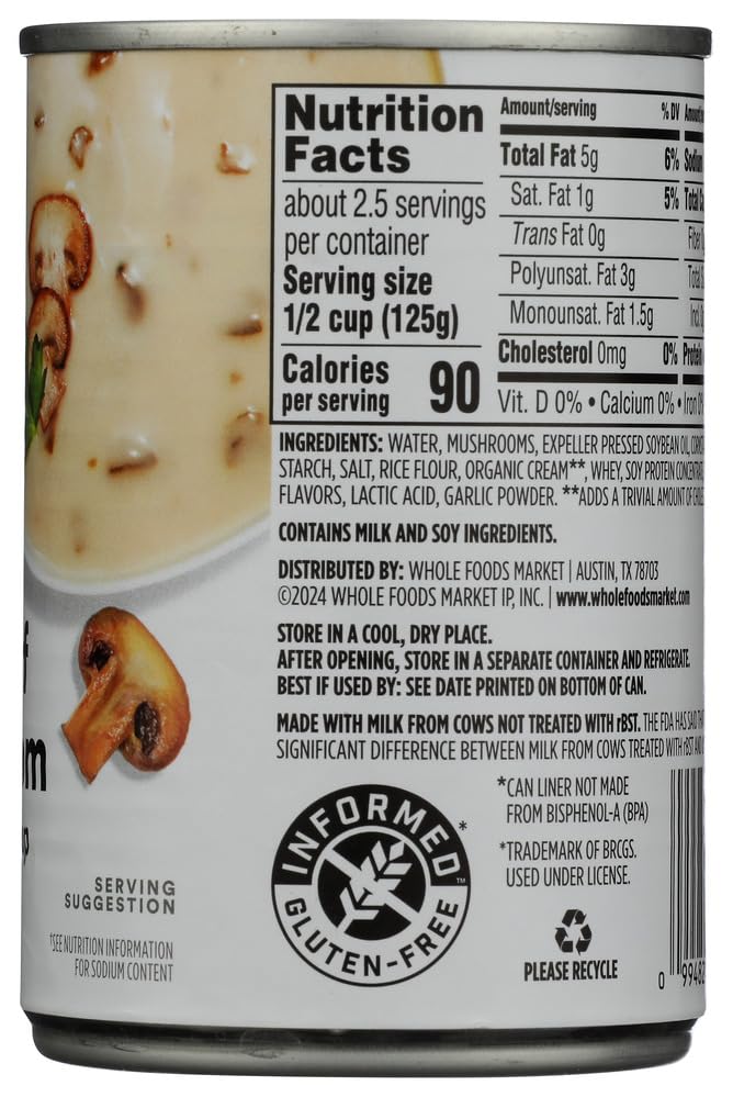 Condensed Cream of Mushroom Soup 10.5 Oz 365 By Whole Foods Market