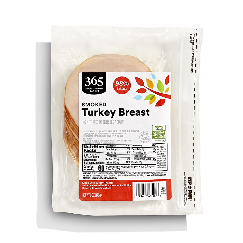 Smoked Turkey Sliced 6 Oz 365 By Whole Foods Market