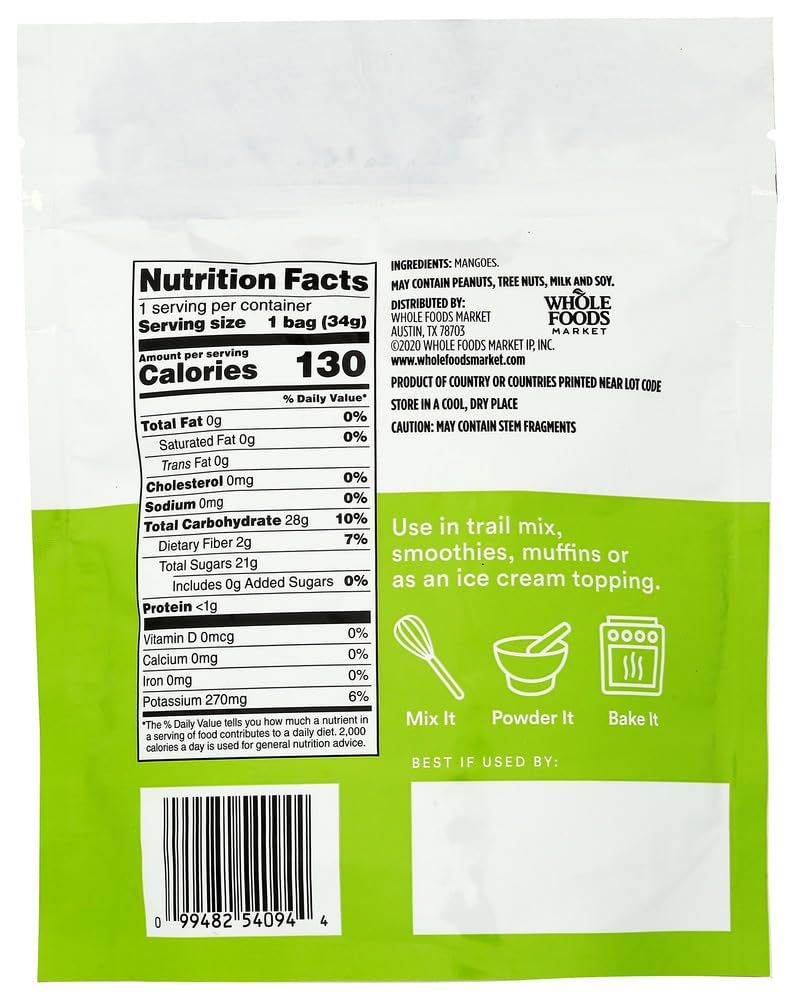 Freeze Dried Mango Slices 1.2 Oz 365 By Whole Foods Market
