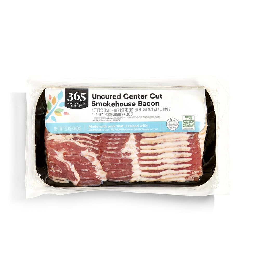 Uncured Center Cut Smokehouse Bacon 12 Oz 365 By Whole Foods Market