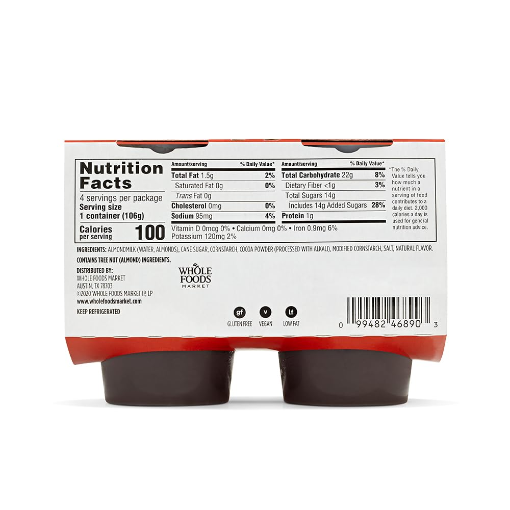 Chocolate Almond Milk Pudding 15 Oz 4 Pack 365 By Whole Foods Market