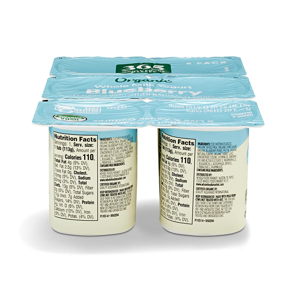 Organic Blueberry Whole Milk Yogurt 24 Oz 365 By Whole Foods Market