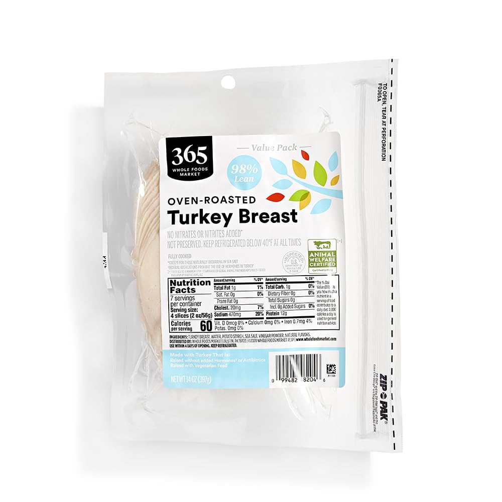 Oven Roasted Turkey Breast Ultra Thin Deli Slices 6 Oz 365 By Whole Foods Market