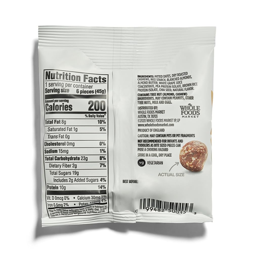 Vanilla Cashew Almond Protein Bites 1.58 Oz 365 By Whole Foods Market