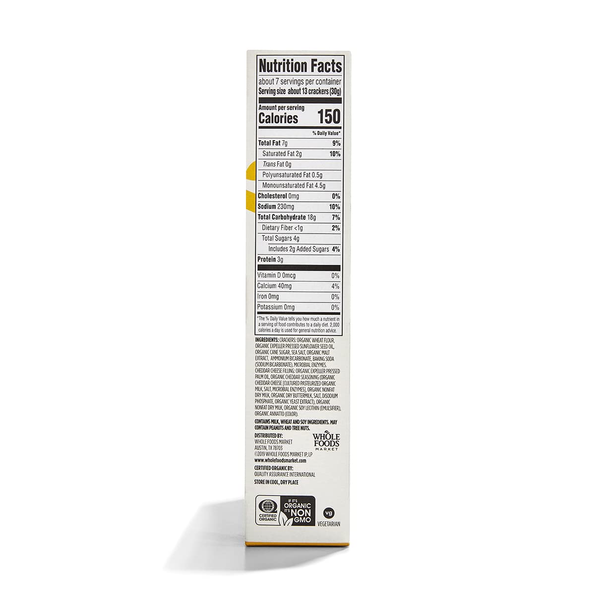 Organic Mini Cheese Sandwich Crackers 7.5 Oz 365 By Whole Foods Market