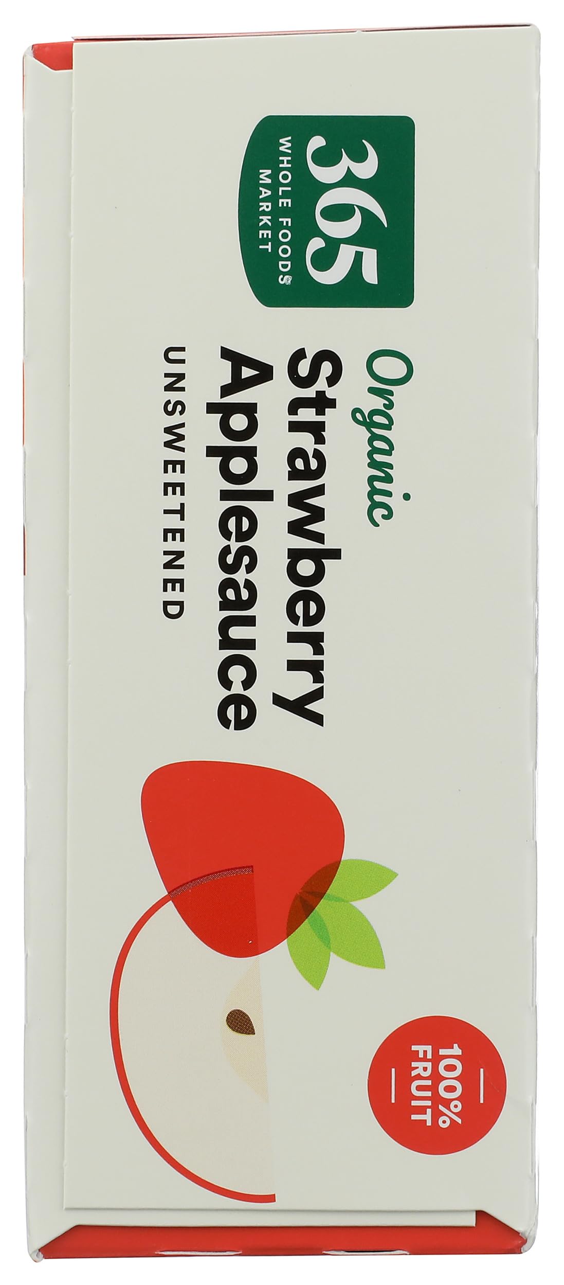 Organic Strawberry Applesauce Pouches Unsweetened 3.2 Oz 4 Ct 365 By Whole Foods Market