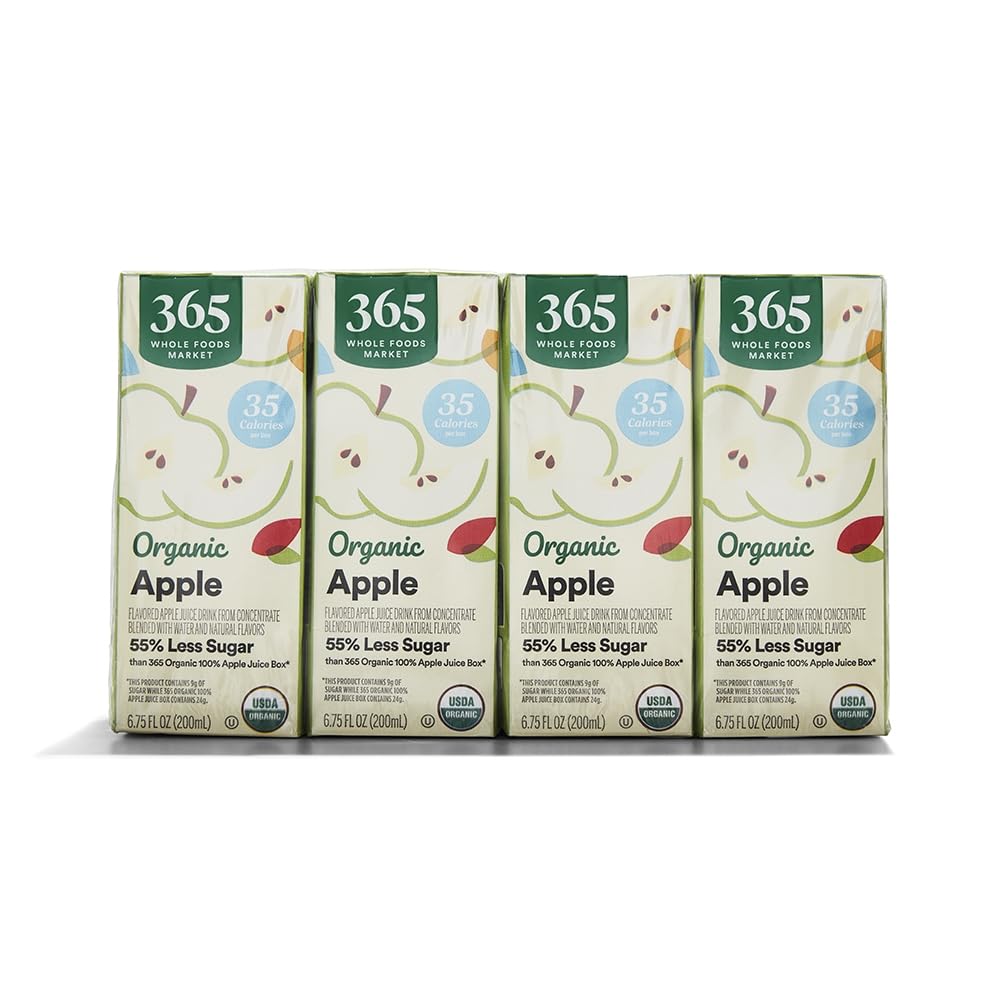Organic Reduced Sugar Apple Juice 6.75 Fl Oz 8 Pack 365 By Whole Foods Market