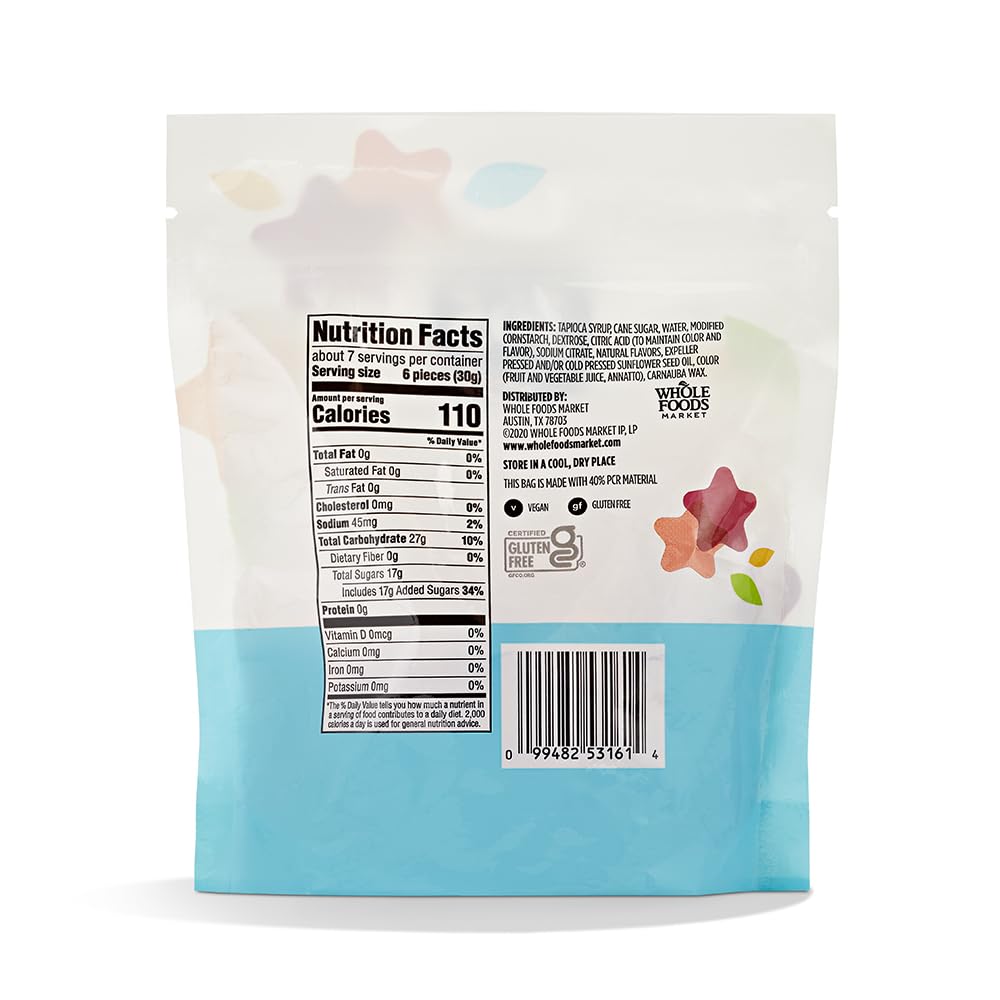 Assorted Flavor Gummy Stars 7 Oz 1 Count 365 By Whole Foods Market