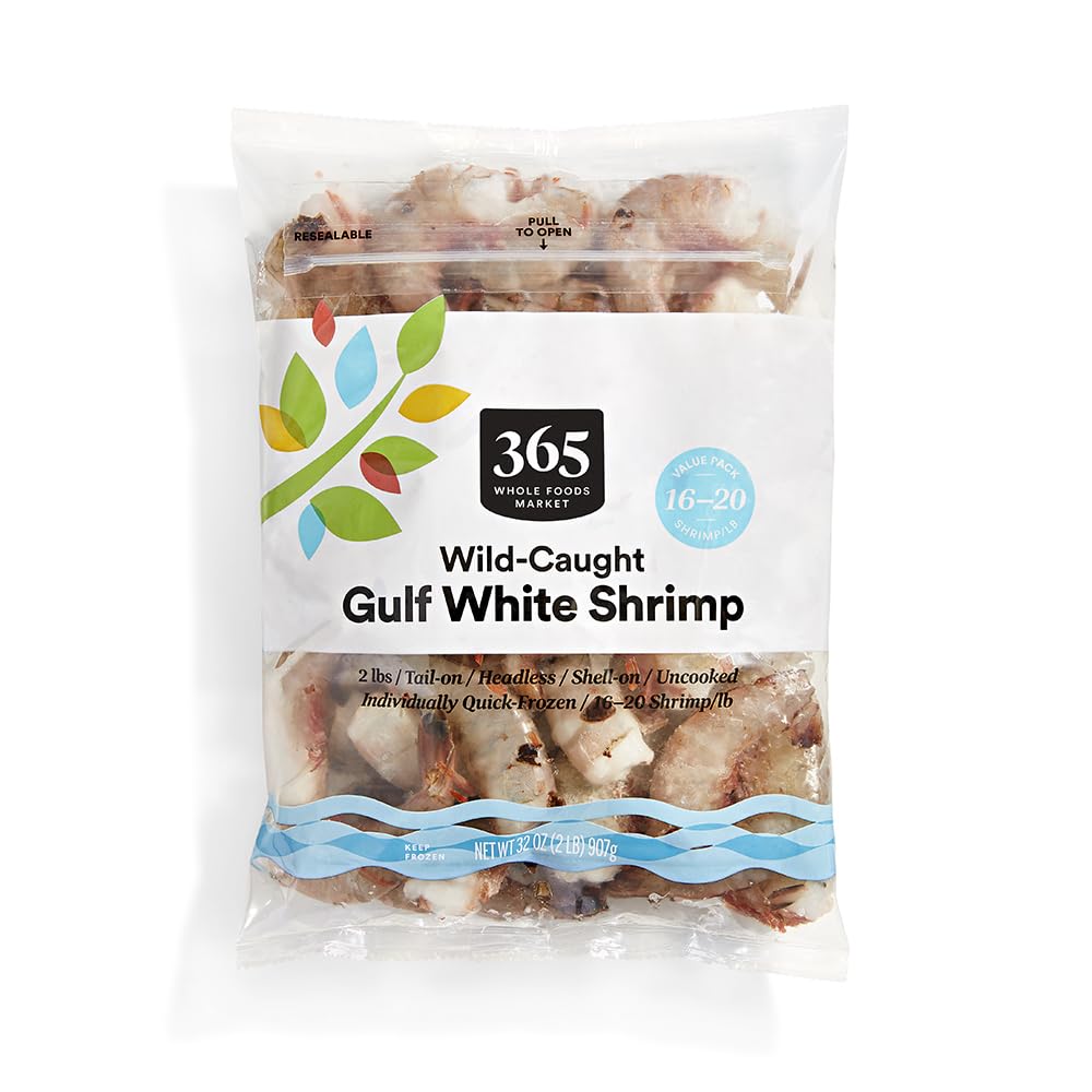 Wild White Gulf Shrimp 16/20 32 Oz 365 By Whole Foods Market
