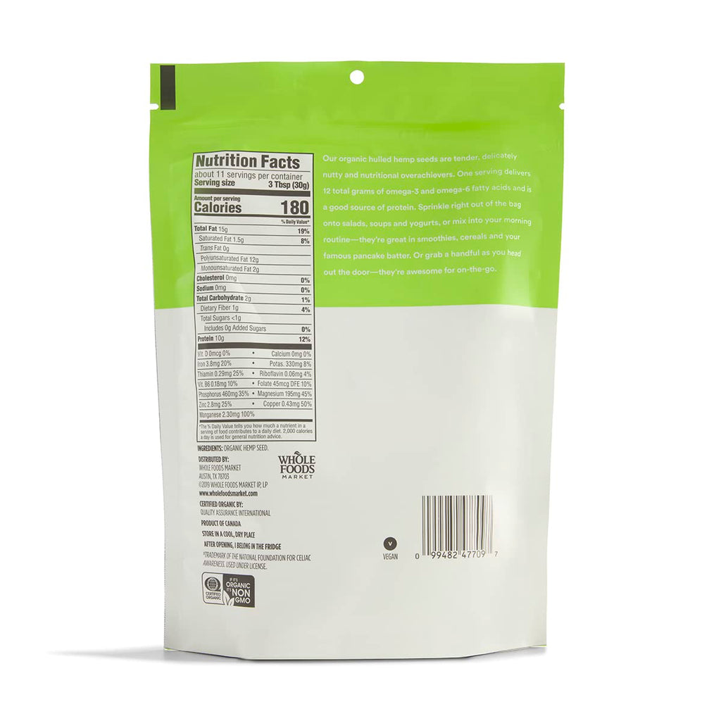 Organic Hulled Hemp Seed 12 Oz 365 By Whole Foods Market