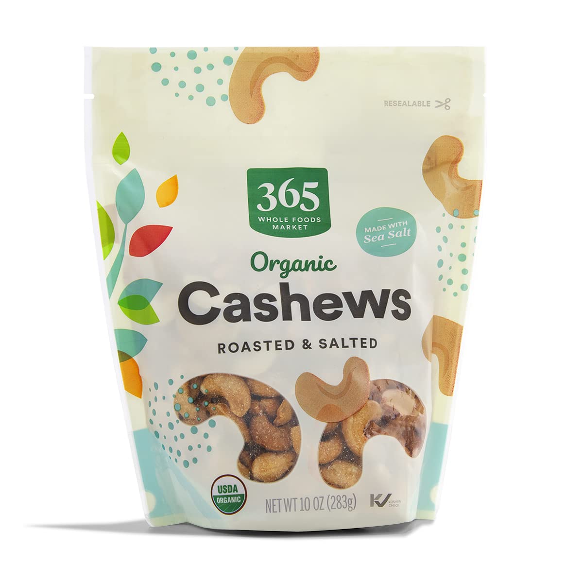 Organic Roasted & Salted Cashews 10 Oz 365 By Whole Foods Market