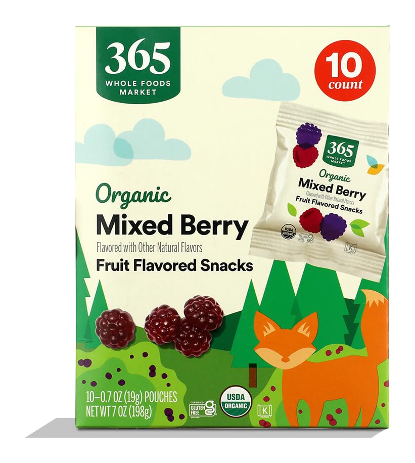 Organic Berry Blend Fruit Snacks 10ct 0.7 Oz 365 By Whole Foods Market