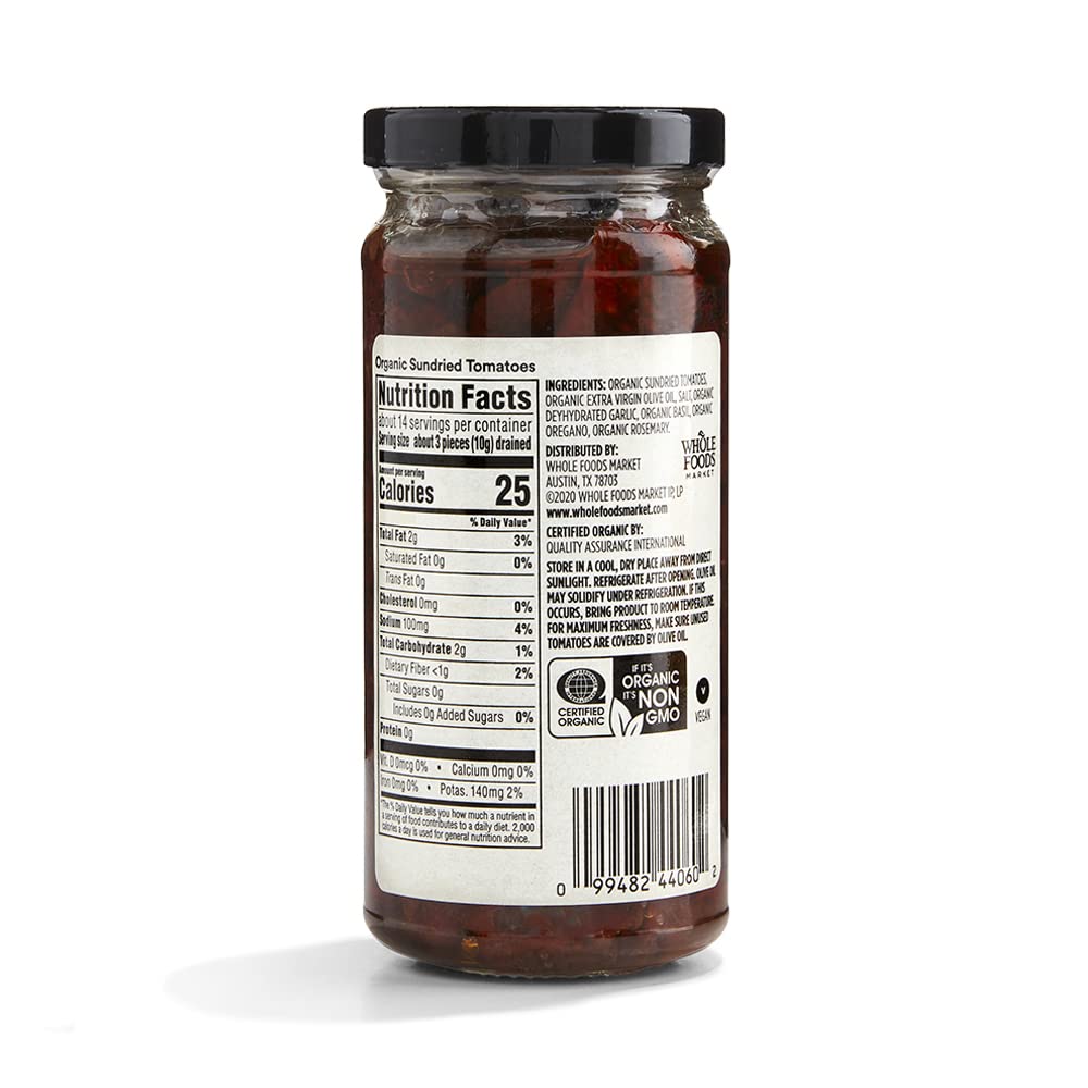 Organic Sundried Tomatoes In Olive Oil 8.5 Oz 365 By Whole Foods Market