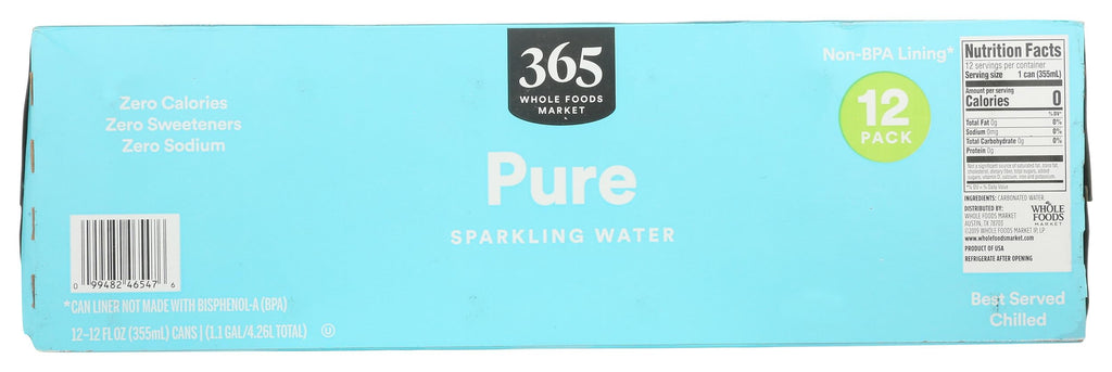 Sparkling Water Pure 12 Fl Oz 12 Count 365 By Whole Foods Market
