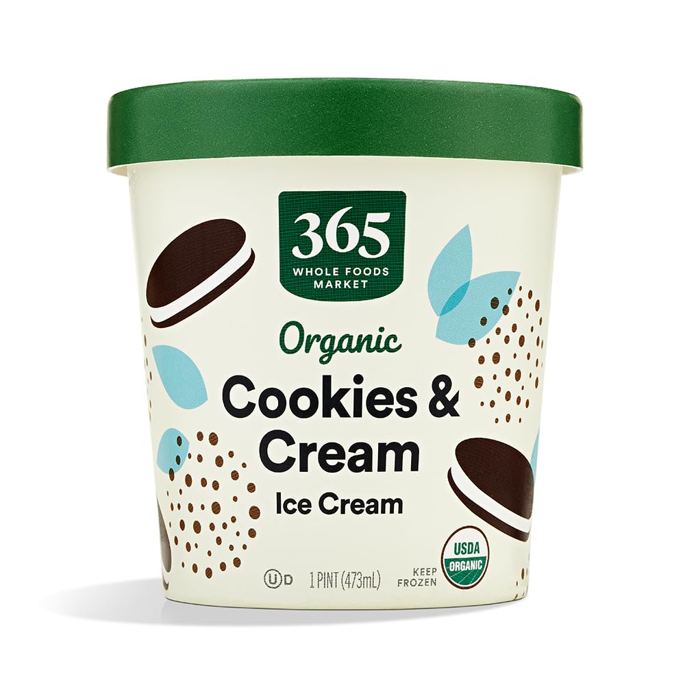 Organic Cookies & Cream Ice Cream 1 Pint 365 By Whole Foods Market