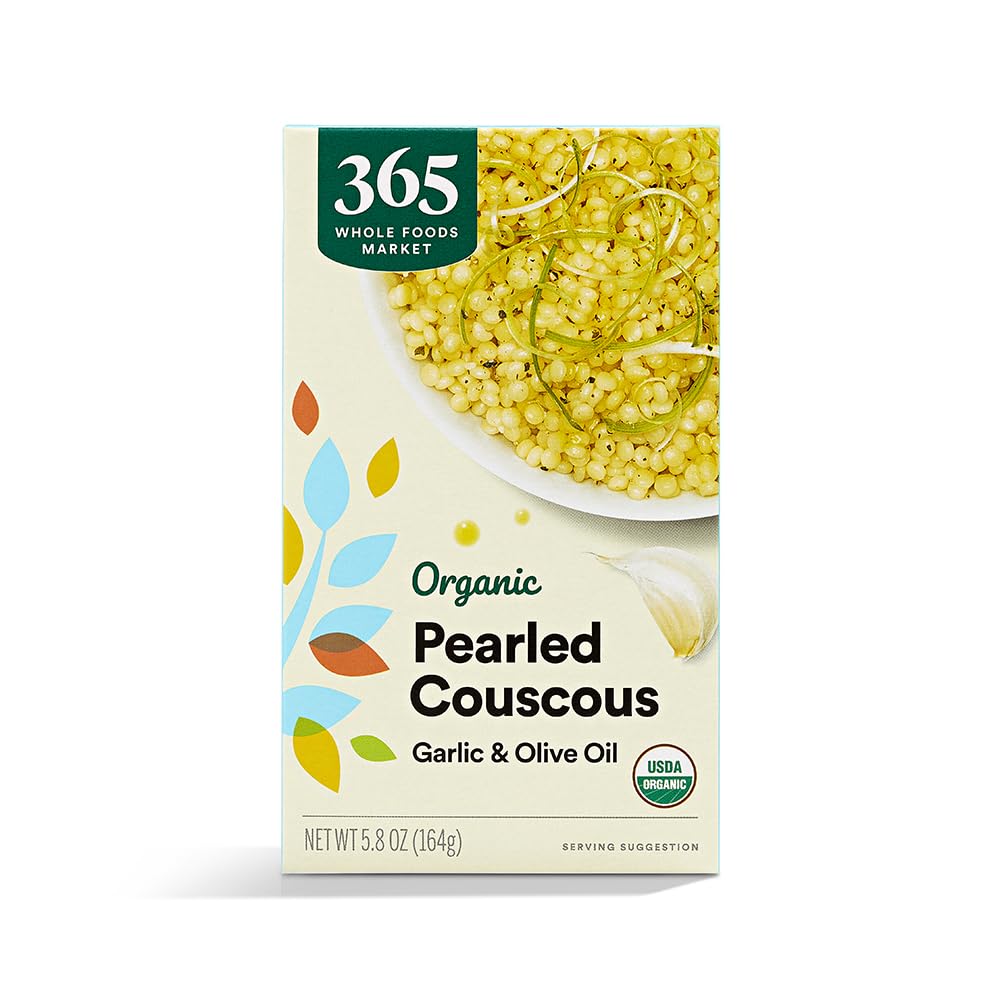 Organic Pearled Couscous Garlic Olive Oil 5.8 Oz 365 By Whole Foods Market