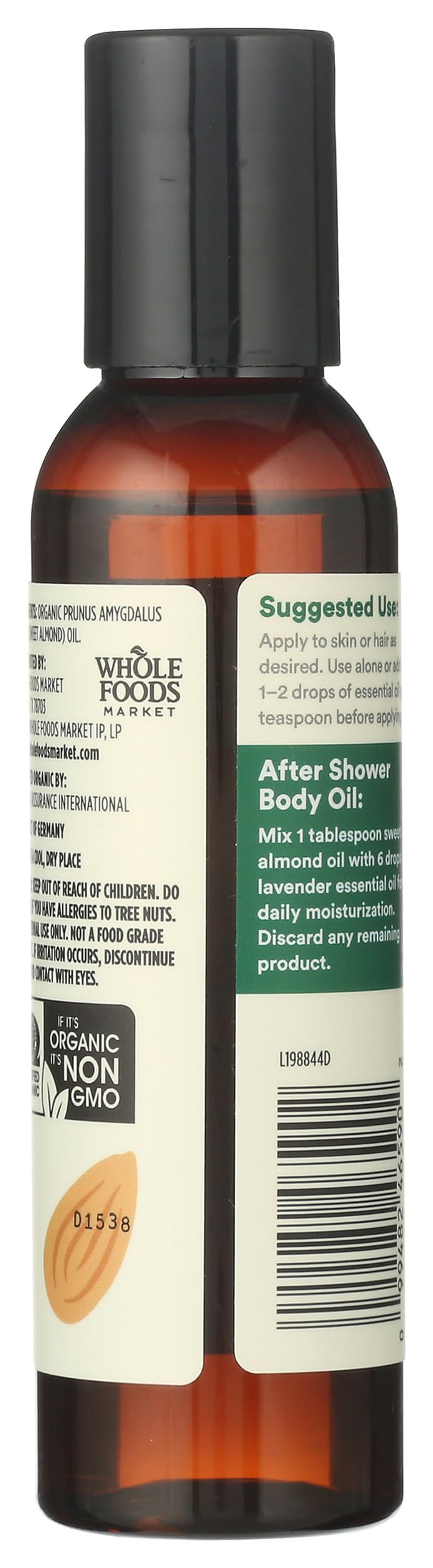 Organic Sweet Almond Oil Skin And Hair Care 4 Fl Oz 365 By Whole Foods Market