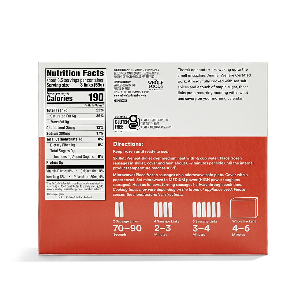 Classic Breakfast Pork Sausage 7 Oz 365 By Whole Foods Market