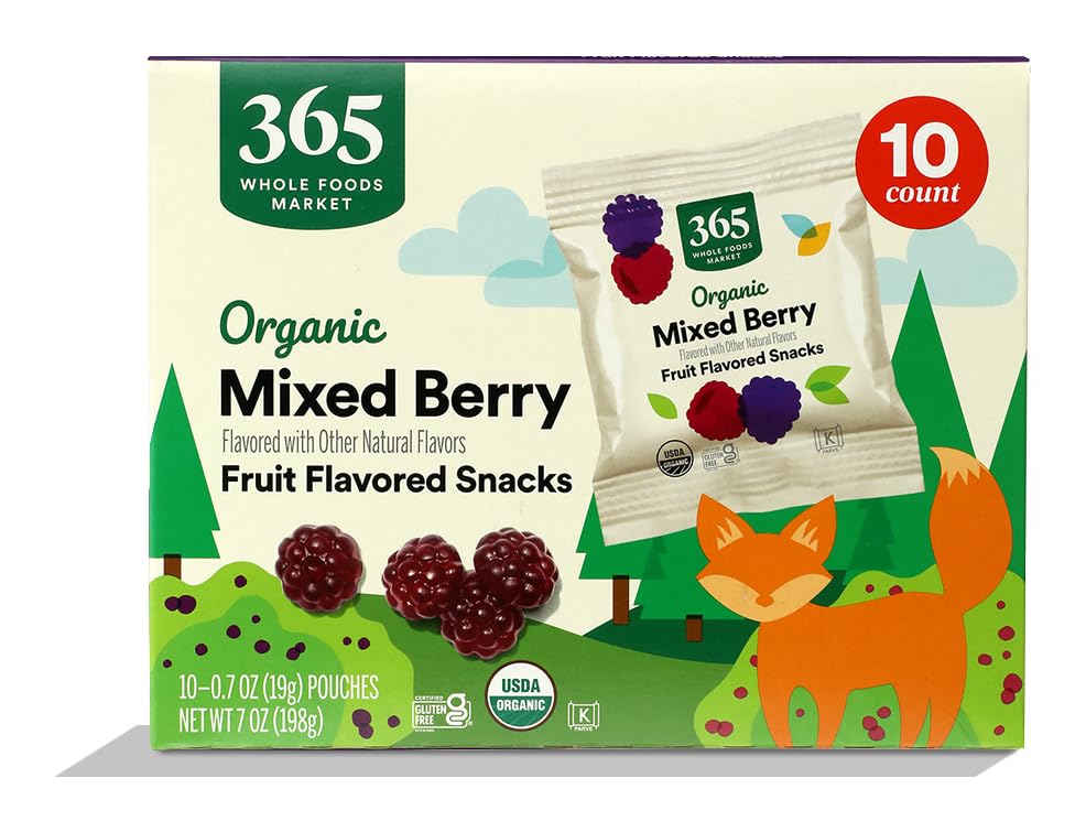 Organic Berry Blend Fruit Snacks 10ct 0.7 Oz 365 By Whole Foods Market