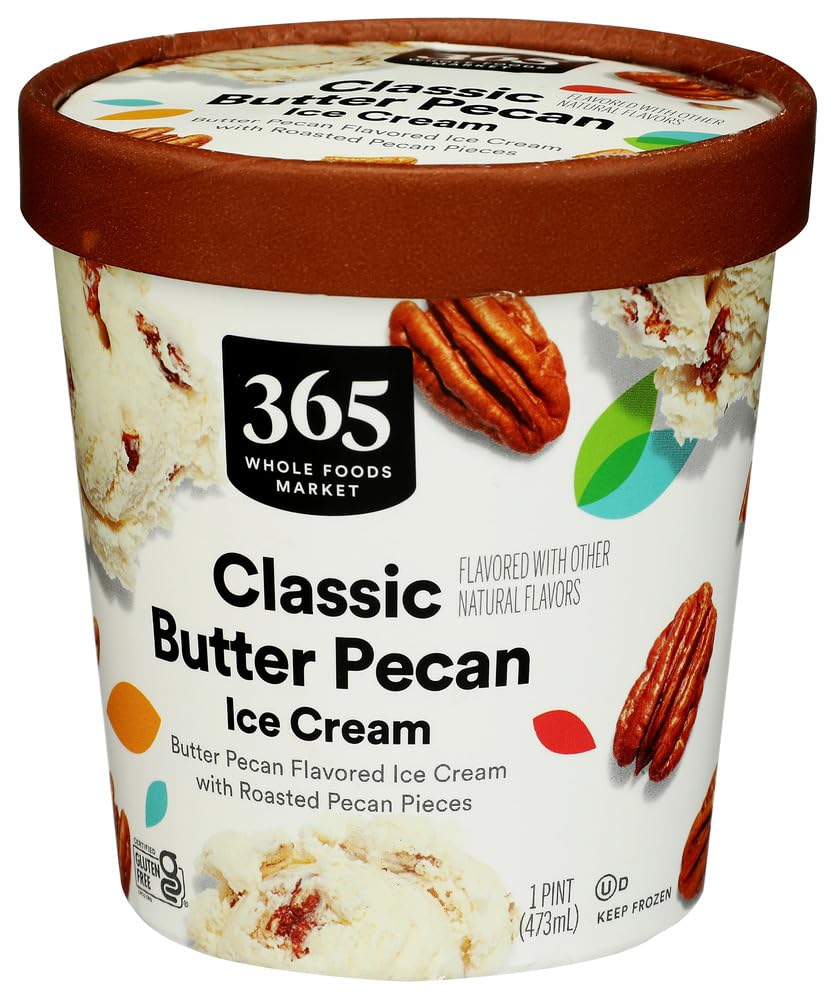 Butter Pecan Ice Cream 1 PT 365 By Whole Foods Market