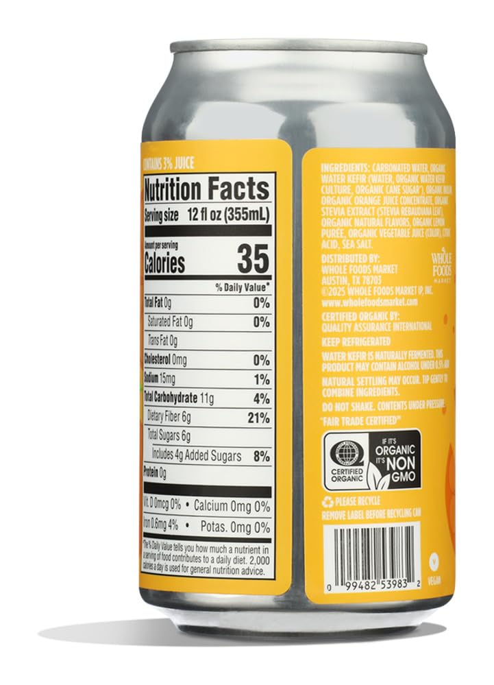 Organic Orange Prebiotic Soda 12 Fl Oz 365 By Whole Foods Market