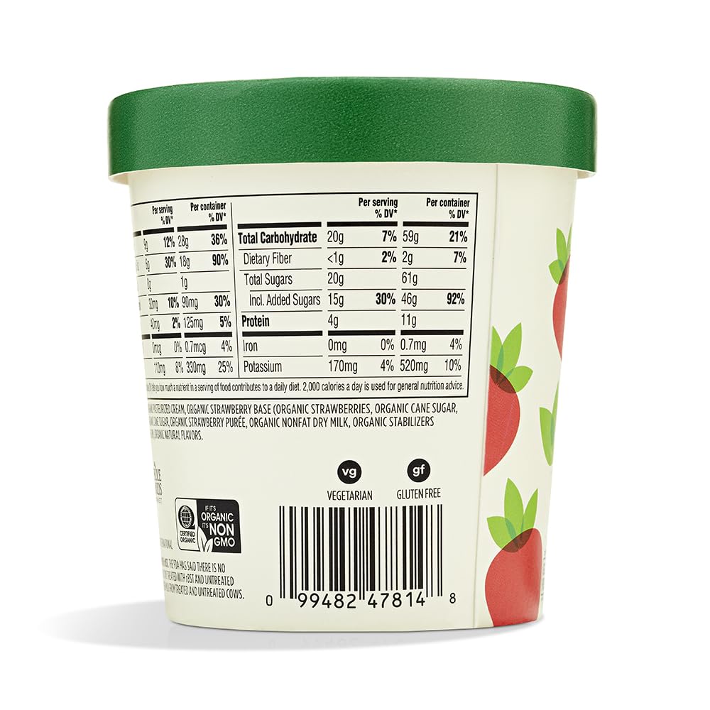 Organic Strawberry Ice Cream 1 Pint 365 By Whole Foods Market