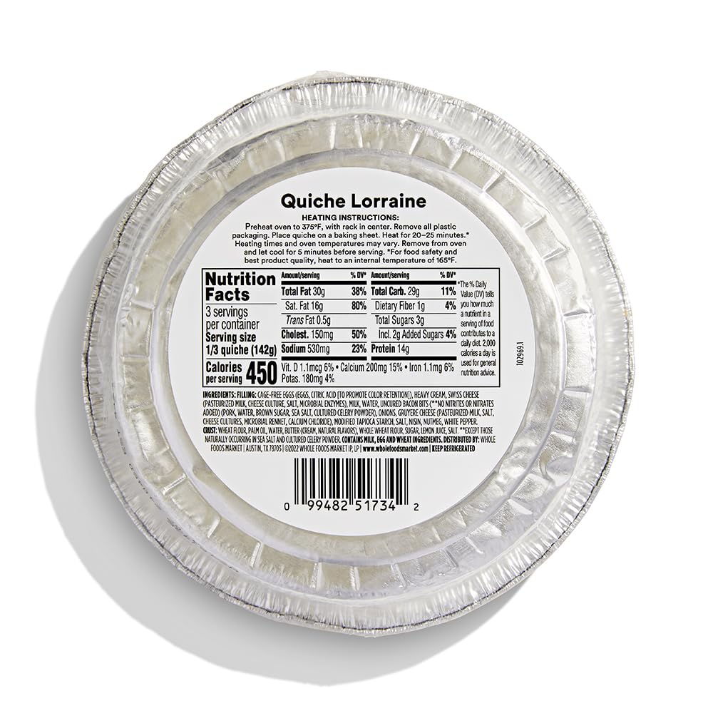 Quiche Lorraine 15 Oz Whole Foods Market