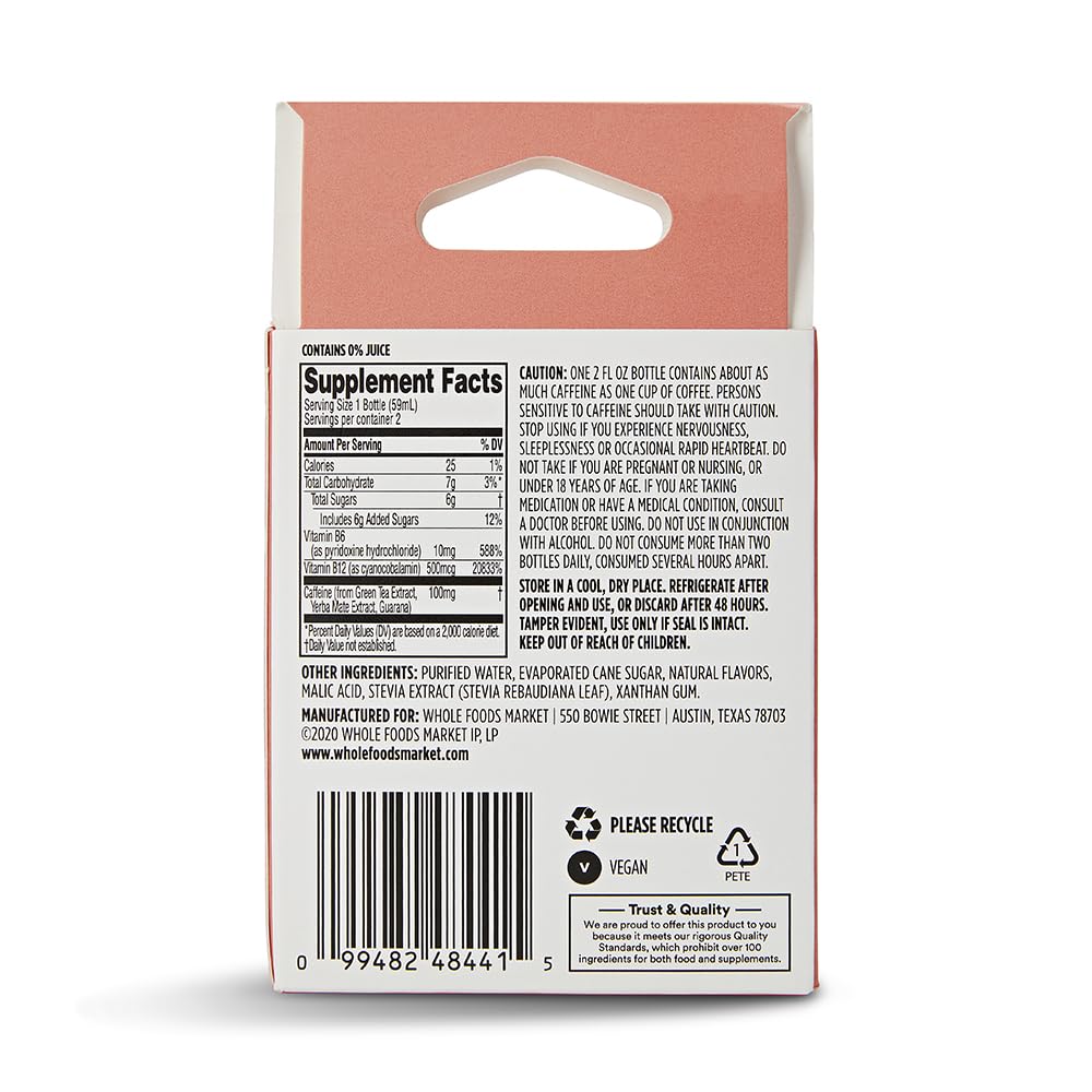 Energy Shot Duo Pack Strawberry Watermelon 2 Fl Oz 365 By Whole Foods Market