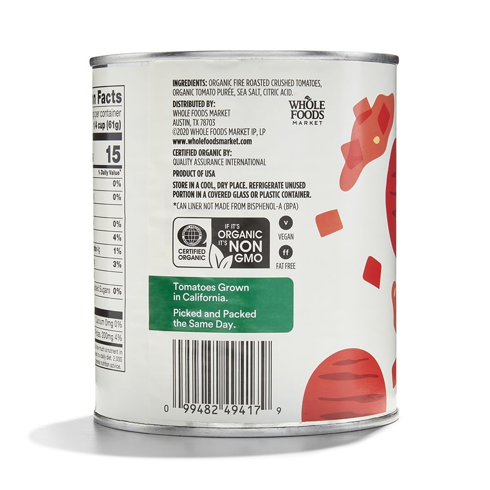 Organic Crushed Tomatoes Fire Roasted 28 Oz 365 By Whole Foods Market
