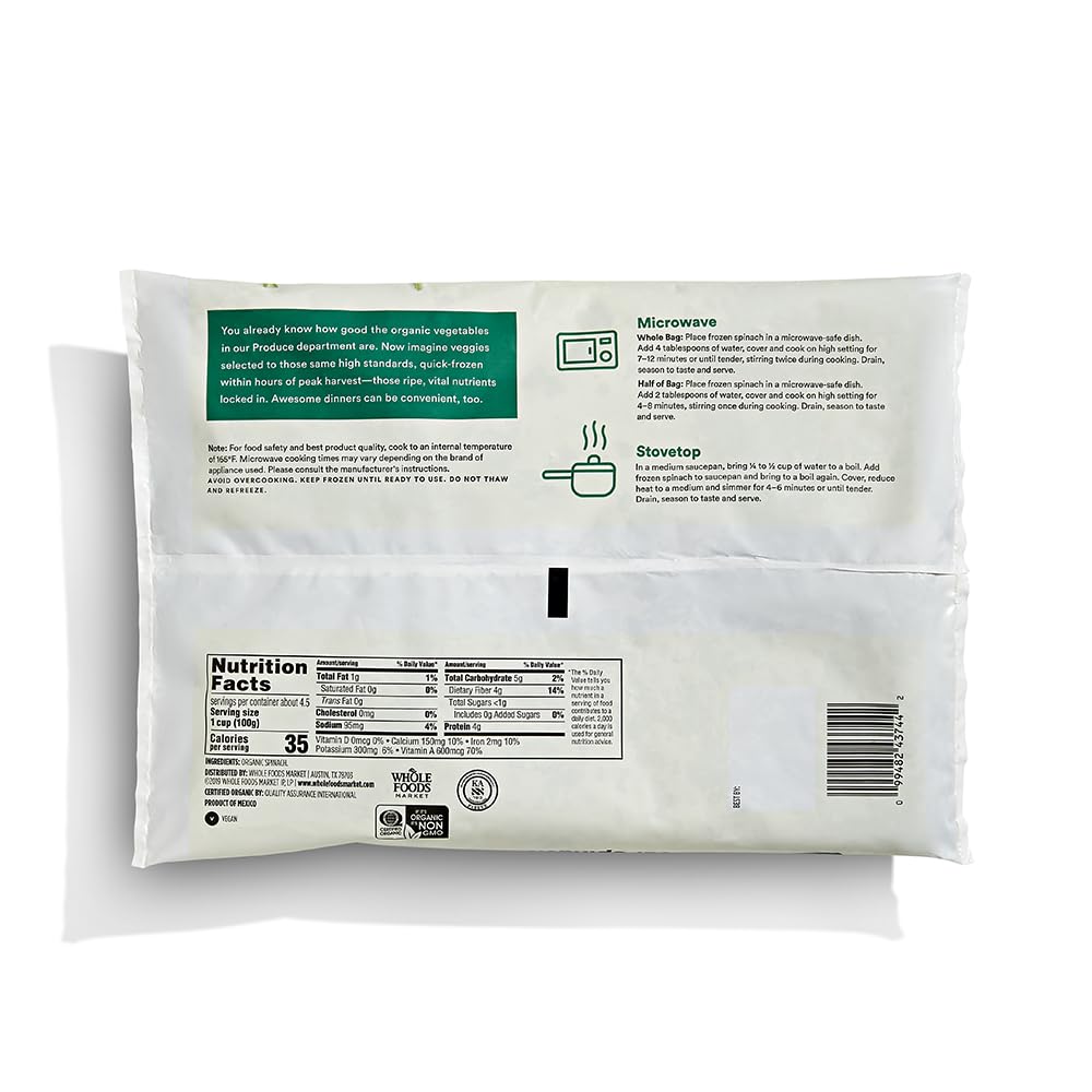 Organic Whole Leaf Spinach 16 Oz 365 By Whole Foods Market