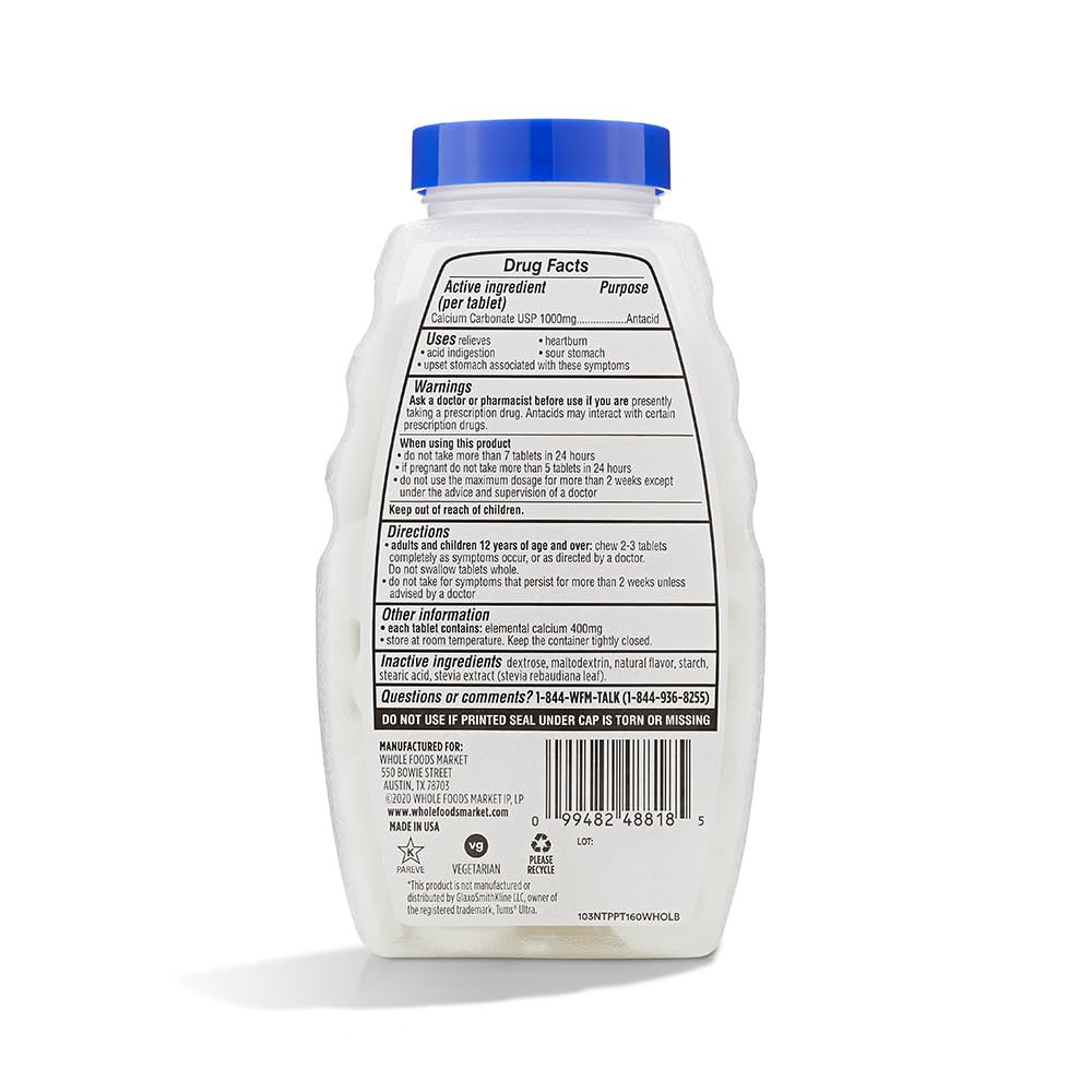 Ultra Strength Peppermint Antacid 160 Ct 365 By Whole Foods Market