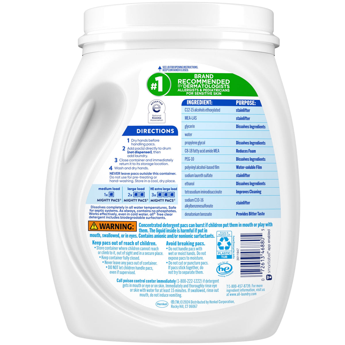 all Free Clear Mighty Pacs Laundry Detergent 60 Count