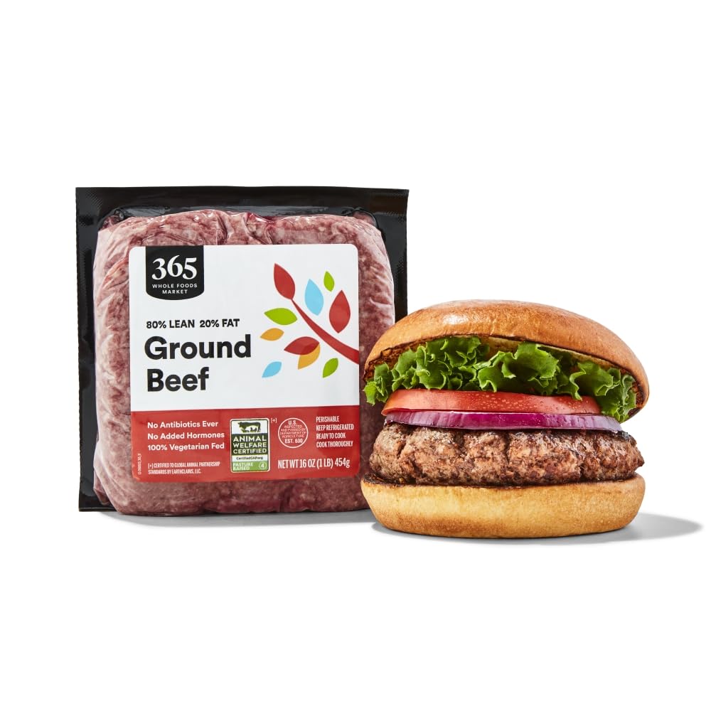 Ground Beef 80% Lean/20% Fat 16 Oz 1 Count 365 By Whole Foods Market
