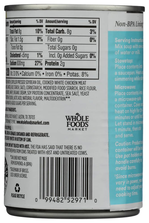 Condensed Cream Of Chicken Soup 10.5 Oz 365 By Whole Foods Market