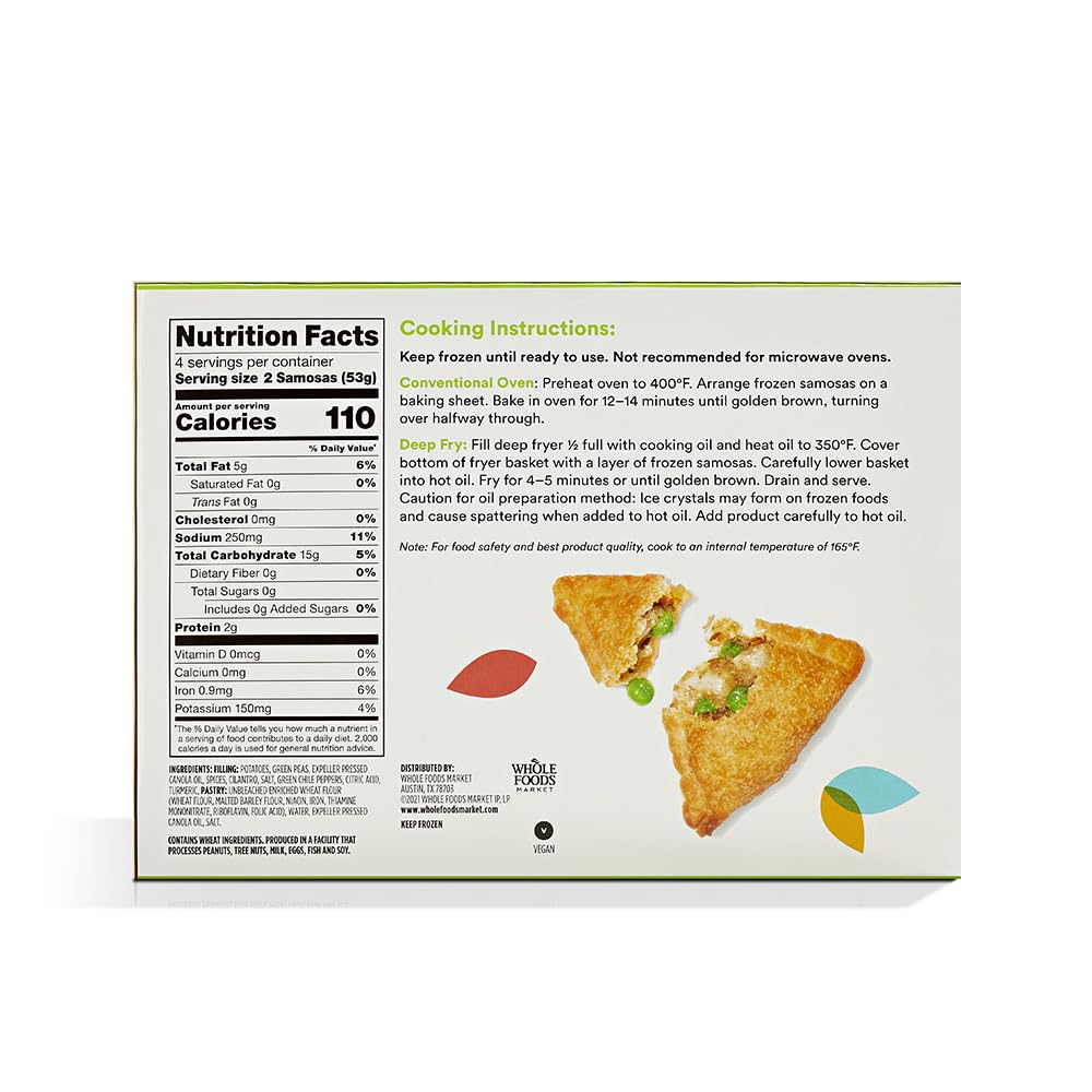 Potato & Pea Samosas 7.5 Oz 365 By Whole Foods Market