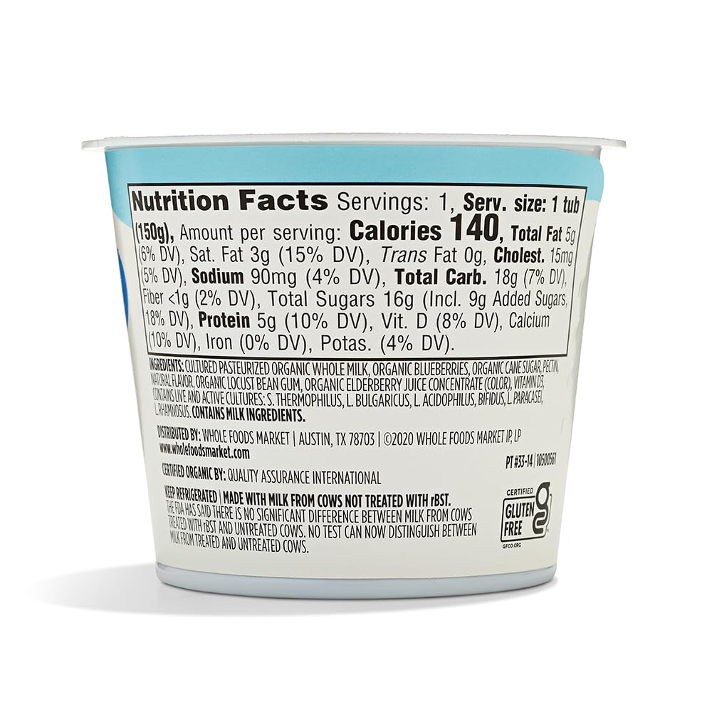 Organic Blueberry Yogurt 5.3 Oz 365 By Whole Foods Market