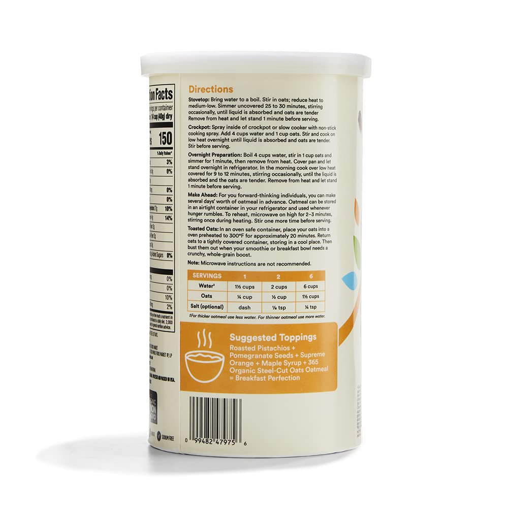 Organic Steel Cut Oats 30 Oz 365 By Whole Foods Market