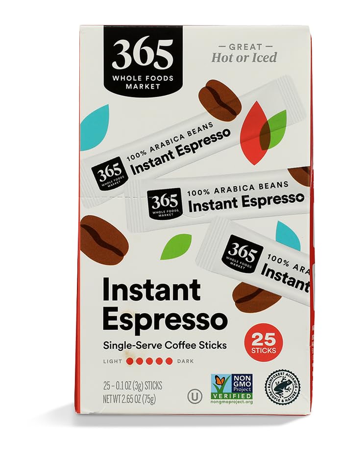 Instant Espresso Dark Roast 25 Count 2.65 Oz 365 By Whole Foods Market