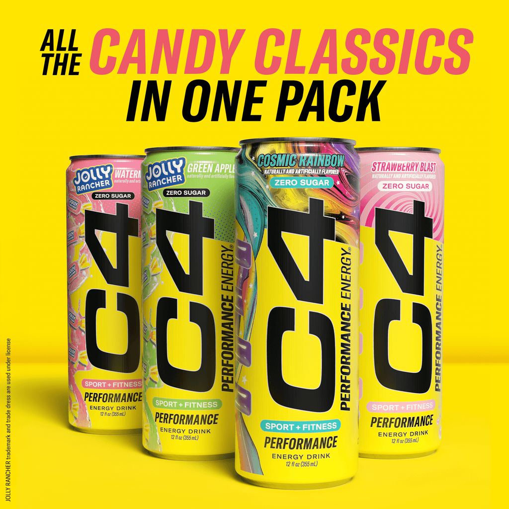 C4 Performance Energy Drink Jolly Rancher & Candy Variety Pack 12 fl oz Cans 12 Pack